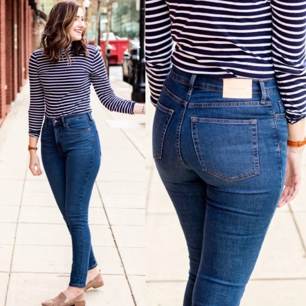 Everlane Medium Wash The Authentic Stretch Mid Rise Skinny Jeans Women's Size 26